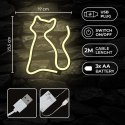 Neon LED Light CAT warm white Bat + USB FLNE03 Forever Light