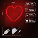 Neon LED Light HEART red Bat + USB FLNE07 Forever Light