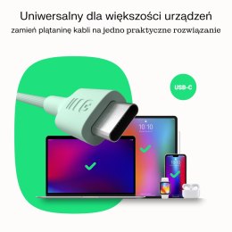 Kabel USB-C 0,3m 100W Greencell PowerStream Szybkie Ładowanie PD Snow White