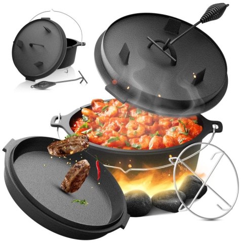 Żeliwny kociołek Broil-master z nóżkami, z podkładką 7 L Broil-Master Żeliwny kociołek Broil-master z nóżkami, z podkładką 7 L Broil-Master