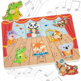 VIGA Puzzle Dźwiękowe Dopasuj Muzykujące Zwierzęta Viga Toys