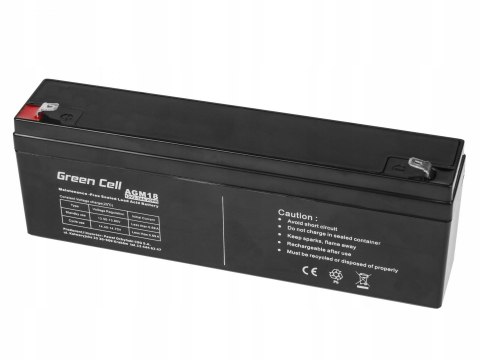 Green Cell AGM VRLA 12V 2.3Ah bezobsługowy akumulator do systemu alarmowego, kasy fiskalnej, zabawki
