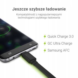 Kabel Green Cell GCmatte USB - Micro USB 25cm, szybkie ładowanie Ultra Charge, QC 3.0