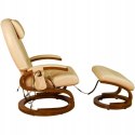 Ekskluzywny fotel z masażem Stilista kremowy
