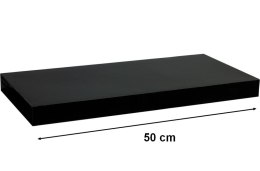 Półka ścienna STILISTA Volato czarna z połyskiem, 50 cm