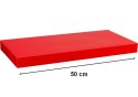 Półka ścienna STILISTA Volato czerwona z połyskiem, 50 cm