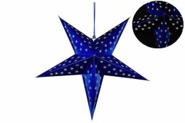 Świąteczna gwiazda z timerem,60 cm, 10 LED, niebieska