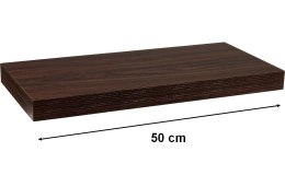 Półka ścienna STILISTA VOLATO - ciemne drewno 50 cm