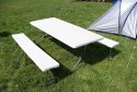 Komplet składany stół ogrodowy campingowy Garth 183 cm + 2 składane ławki