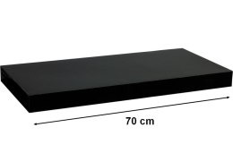 Półka ścienna STILISTA Volato czarna z połyskiem, 70 cm