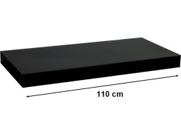Półka ścienna STILISTA Volato czarna z połyskiem, 110 cm
