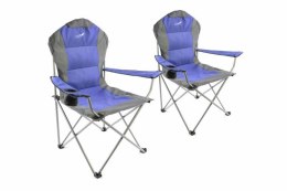 Zestaw 2 składanych krzeseł Divero Deluxe niebiesko-szare