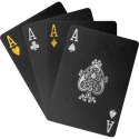 Karty pokerowe plastikowe - czarne / złote