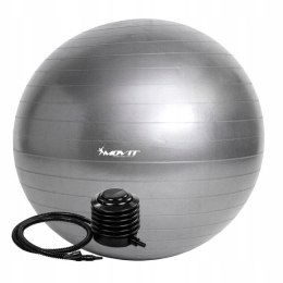 Piłka gimnastyczna MOVIT z pompką - 85 cm - srebrna