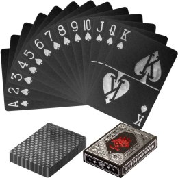 Karty pokerowe plastikowe - czarne / srebrne