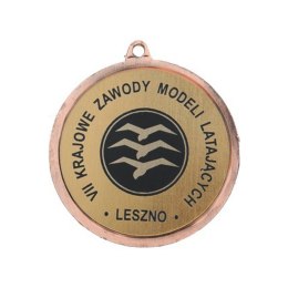 Medal Brązowy- Pływanie - Medal Stalowy Z Grawerem Na Laminacie