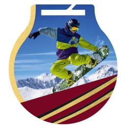 MEDAL 50mm stalowy Q-Medals SNOWBOARD MC6001