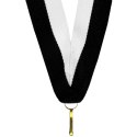 Wstążka do medali szeroka 22 mm biało-czarna