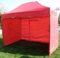 Namiot ogrodowy party DELUXE nożycowy + ściana boczna - 3 x 4,5 m czerwony