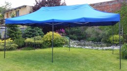Namiot ogrodowy party DELUXE nożycowy +ściana boczna- 3 x 6 m niebieski