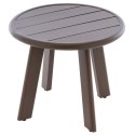 Okrągły aluminiowy stolik, ciemnobrązowy