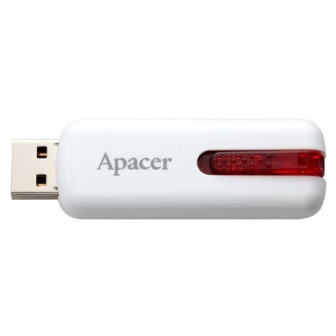 Apacer USB flash disk, 2.0, 16GB, AH326, biały, AP16GAH326W-1, z wysuwanym złączem