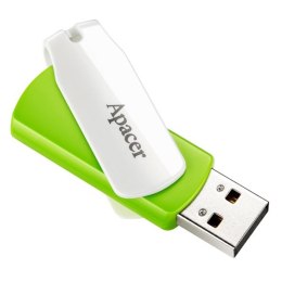 Apacer USB flash disk 2.0 32GB AH335 zielony AP32GAH335G-1 z obrotową osłoną