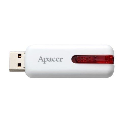 Apacer USB flash disk 2.0 64GB AH326 biały czerwony AP64GAH326W-1 z wysuwanym złączem