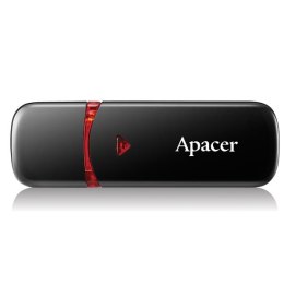 Apacer USB flash disk, 2.0, 64GB, AH333, czarny, czerwony, AP64GAH333B-1, z osłoną