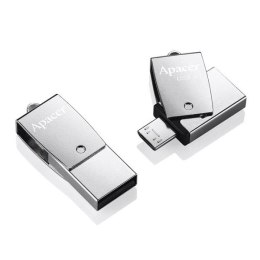 Apacer USB flash disk OTG 3.1/2.0 Micro 16GB AH750 srebrny AP16GAH750S-1 z obrotową osłoną