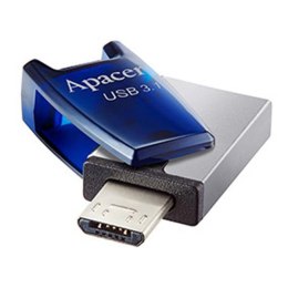 Apacer USB flash disk OTG 3.1/2.0 Micro 64GB AH179 srebrny niebieski AP64GAH179U-1 z osłoną