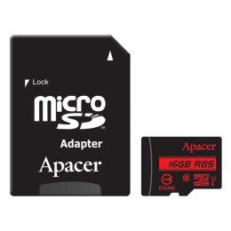 Apacer karta pamięci Secure Digital, 16GB, micro SDHC, AP16GMCSH10U5-R, UHS-I U1 (Class 10), z adapterm