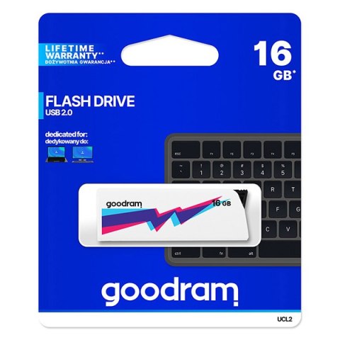 Goodram USB flash disk 2.0 16GB UCL2 biały UCL2-0160W0R11 wsparcie OS Win 7