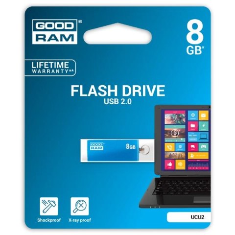 Goodram USB flash disk 2.0 16GB UCU2 niebieski UCU2-0160B0R11 wsparcie OS Win 7 nowe papierowe opakowanie