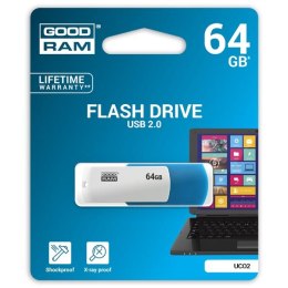 Goodram USB flash disk 2.0 64GB UCO2 blue and white UCO2-0640KWR11 wsparcie OS Win 7
