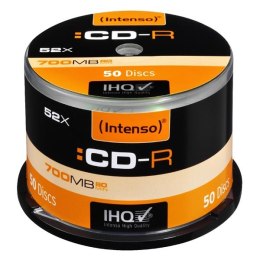 Intenso CD-R, 1001125, 50-pack, 700MB, 52x, 80min., 12cm, bez możliwości nadruku, cake box, Standard, do archiwizacji danych