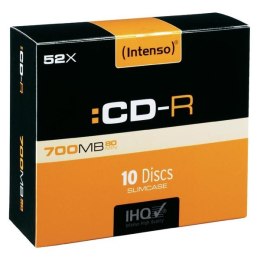 Intenso CD-R, 1001622, 10-pack, 700MB, 80min., 12cm, bez możliwości nadruku, slim case, Standard, do archiwizacji danych