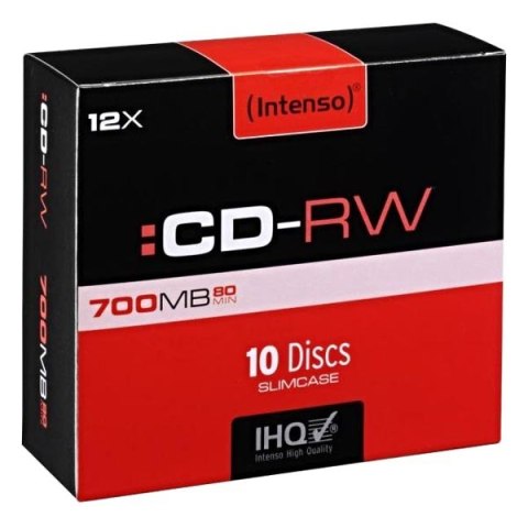 Intenso CD-RW, 2801622, DataLife PLUS, 10-pack, 700MB, 12x, 80min., 12cm, Scratch Resistant, bez możliwości nadruku, slim case, 