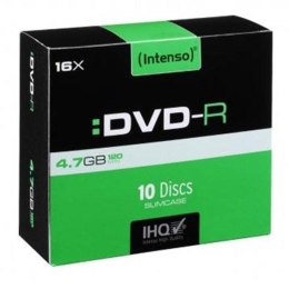 Intenso DVD-R, 4101652, 10-pack, 4.7GB, 16x, 12cm, Standard, slim case, bez możliwości nadruku, do archiwizacji danych