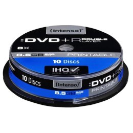 Intenso DVD+R, 4381142, 10-pack, 8,5GB, 8, 12cm, Standard, cake box, do archiwizacji danych