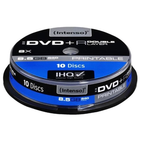Intenso DVD+R, 4381142, 10-pack, 8,5GB, 8, 12cm, Standard, cake box, do archiwizacji danych
