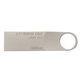 Kingston USB flash disk, 3.0, 32GB, Data Traveler SE9, srebrny, DTSE9G2/32GB, metalowy