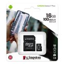 Kingston karta Canvas Select Plus, 16GB, micro SDHC, SDCS2/16GB, UHS-I U1 (Class 10), z adapterm, A1