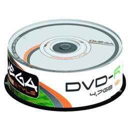 Omega Freestyle DVD-R, OMDF1625-, 25-pack, 4.7GB, 16x, 12cm, Standard, cake box, bez możliwości nadruku, do archiwizacji danych