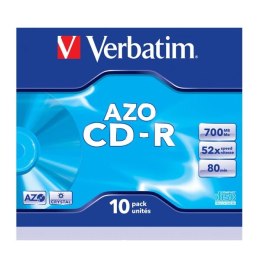 Verbatim CD-R, 43327, DataLife PLUS, 10-pack, 700MB, Super Azo, 52x, 80min., 12cm, Crystal, bez możliwości nadruku, jewel box, S