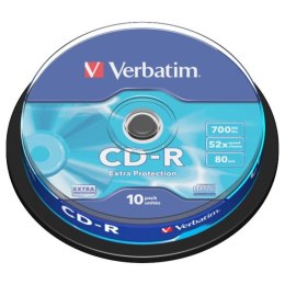 Verbatim CD-R, 43437, DataLife, 10-pack, 700MB, Extra Protection, 52x, 80min., 12cm, bez możliwości nadruku, cake box, Standard,