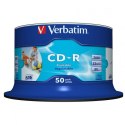 Verbatim CD-R, 43438, DataLife PLUS, 50-pack, 700MB, Azo, 52x, 80min., 12cm, Inkjet, Wide Printable-No ID Brand, cake box, Stand
