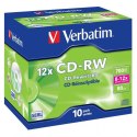 Verbatim CD-RW, 43148, DataLife PLUS, 10-pack, 700MB, Serl, 8-12x, 80min., 12cm, Scratch Resistant, bez możliwości nadruku, jewe