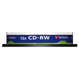 Verbatim CD-RW, 43480, DataLife PLUS, 10-pack, 700MB, Advanced Serl, 8-12x, 80min., 12cm, Scratch Resistant, bez możliwości nadr