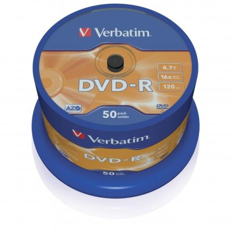 Verbatim DVD-R, 43548, DataLife PLUS, 50-pack, 4.7GB, 16x, 12cm, General, Advanced Azo+, cake box, Scratch Resistant, bez możliw